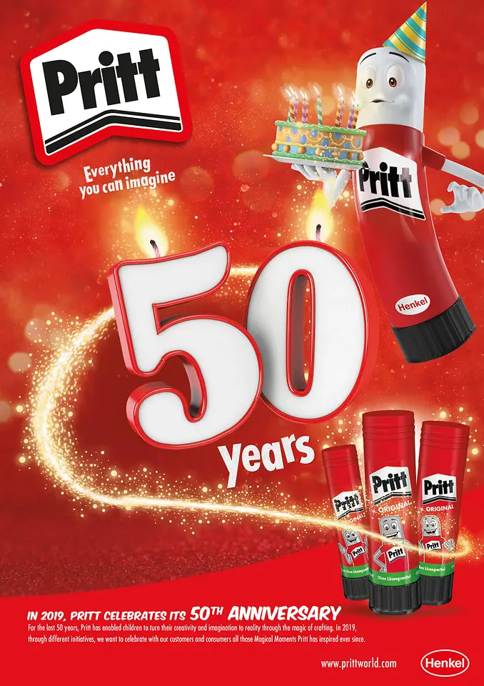 Egy híres márkanév ünnepli évfordulóját – a Pritt ragasztó stift 50 éves lett!